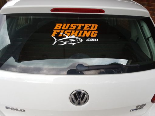 Busted Fishing Large Peel-Off Sticker